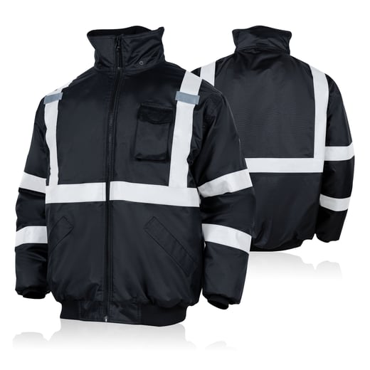 Hi Vis Bomber Jacket-Black (1)